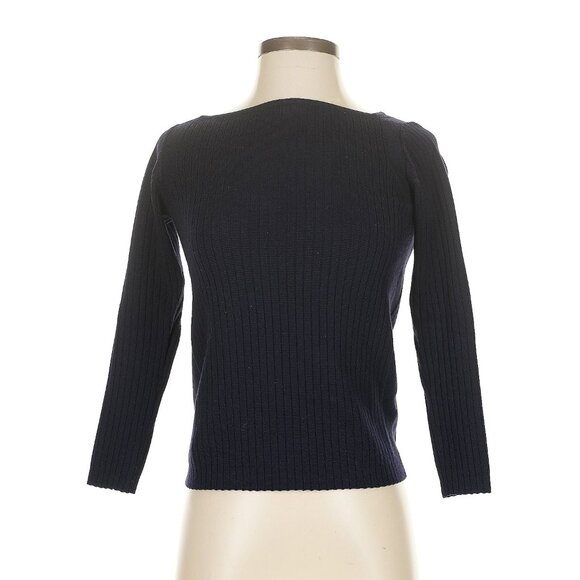 Everlane Luxe Wool Ribbed Boatneck, Navy (XS) - Picture 8 of 8